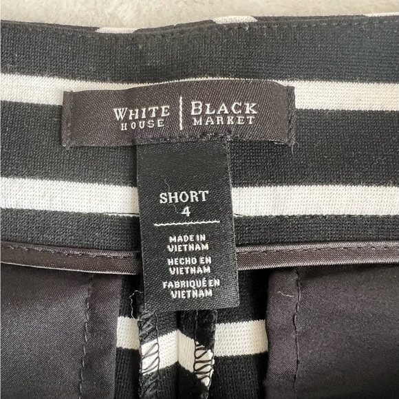 🛍️ White House Black Market Striped Button Front Short Size 4 - Picture 2 of 6